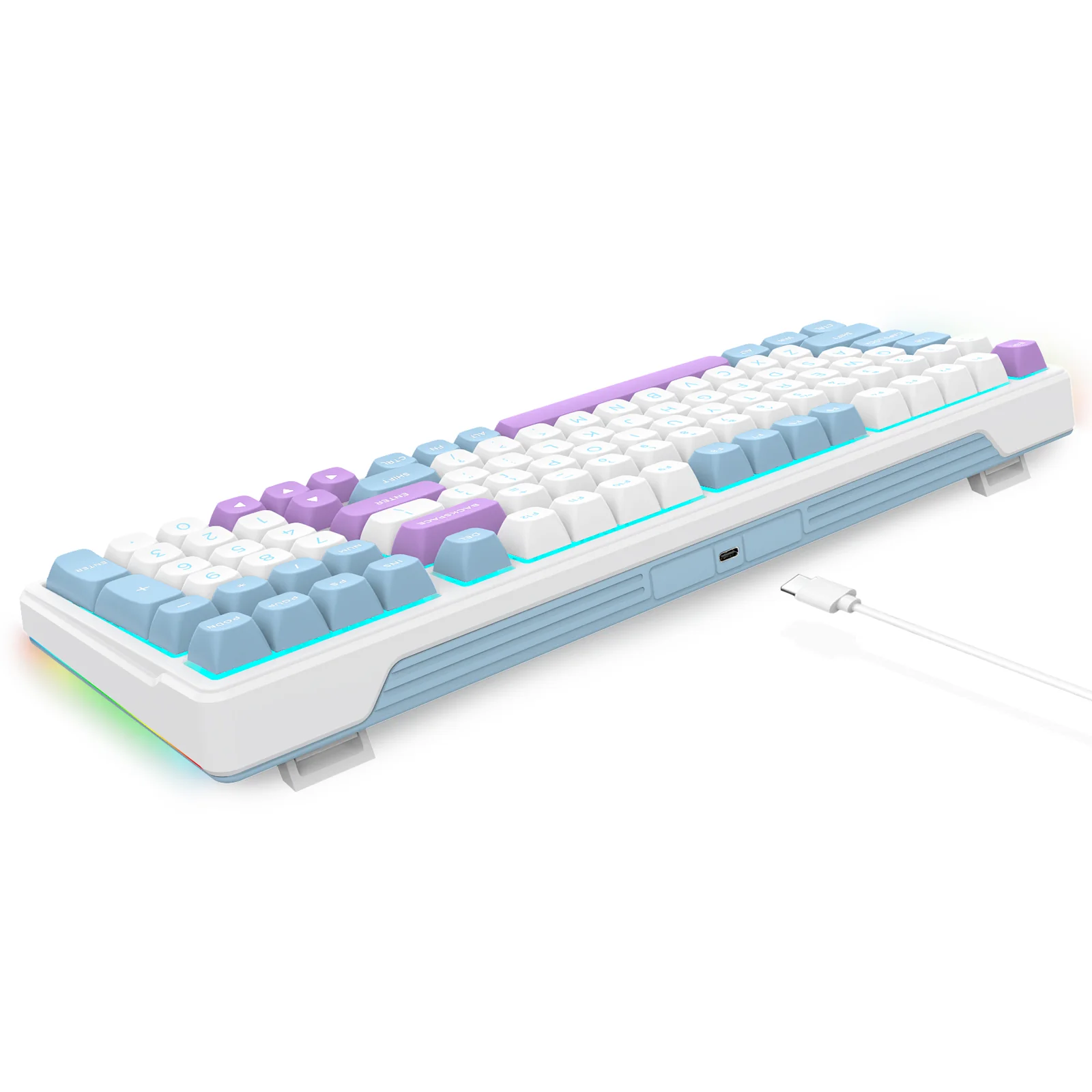 E-Yooso Z-99 RGB 99-Keys Wired Mechanical Keyboard Blue/White/Purple (Blue Switch) - Image 7