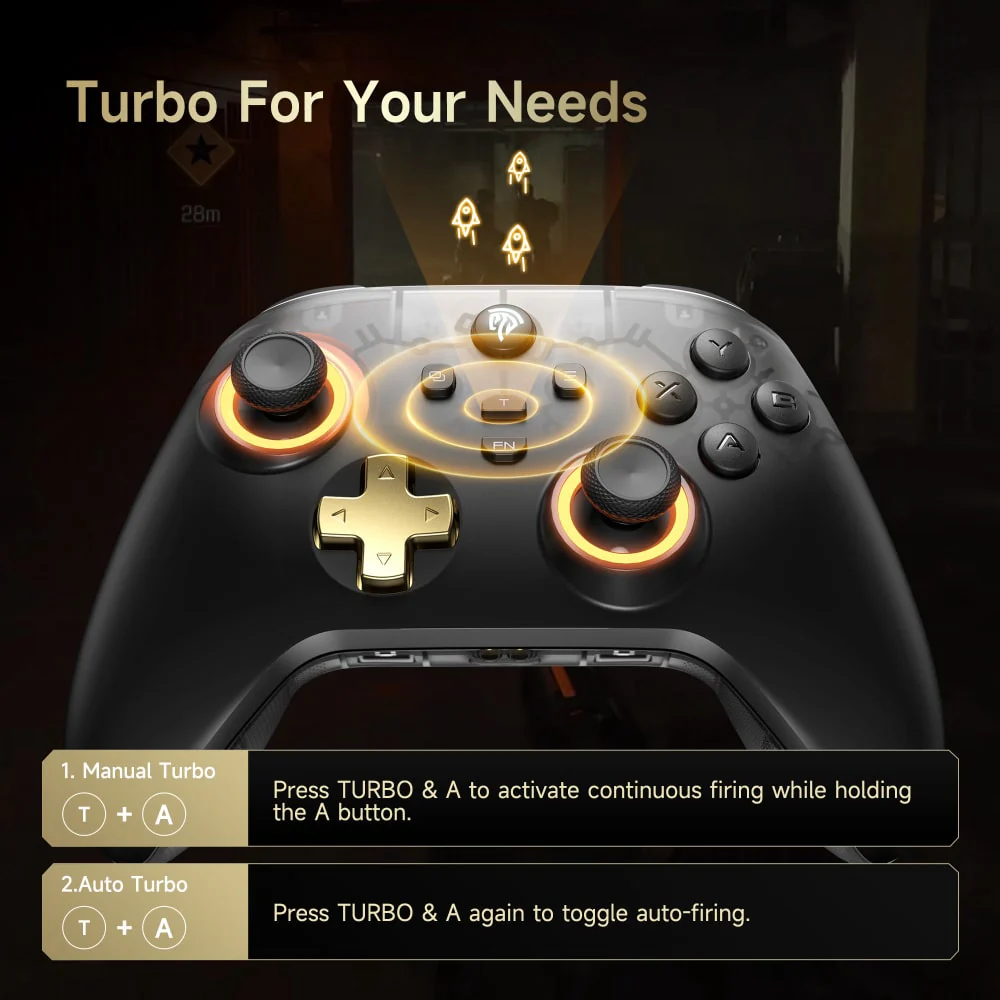 EasySMX D05 Multi-Platform Gaming Controller with Charging Dock, Hall Effect Joysticks & Trigger (Black) (VG-C530) - Image 11