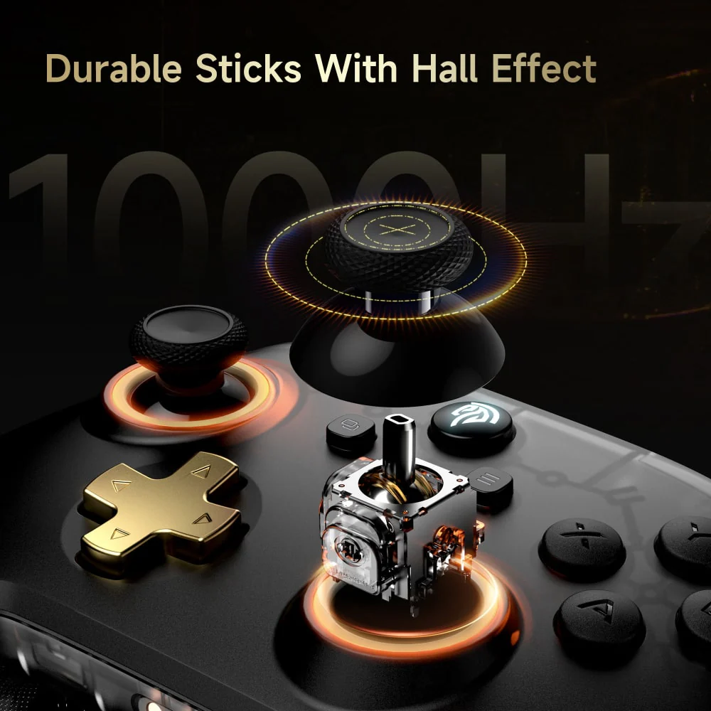 EasySMX D05 Multi-Platform Gaming Controller with Charging Dock, Hall Effect Joysticks & Trigger (Black) (VG-C530) - Image 3