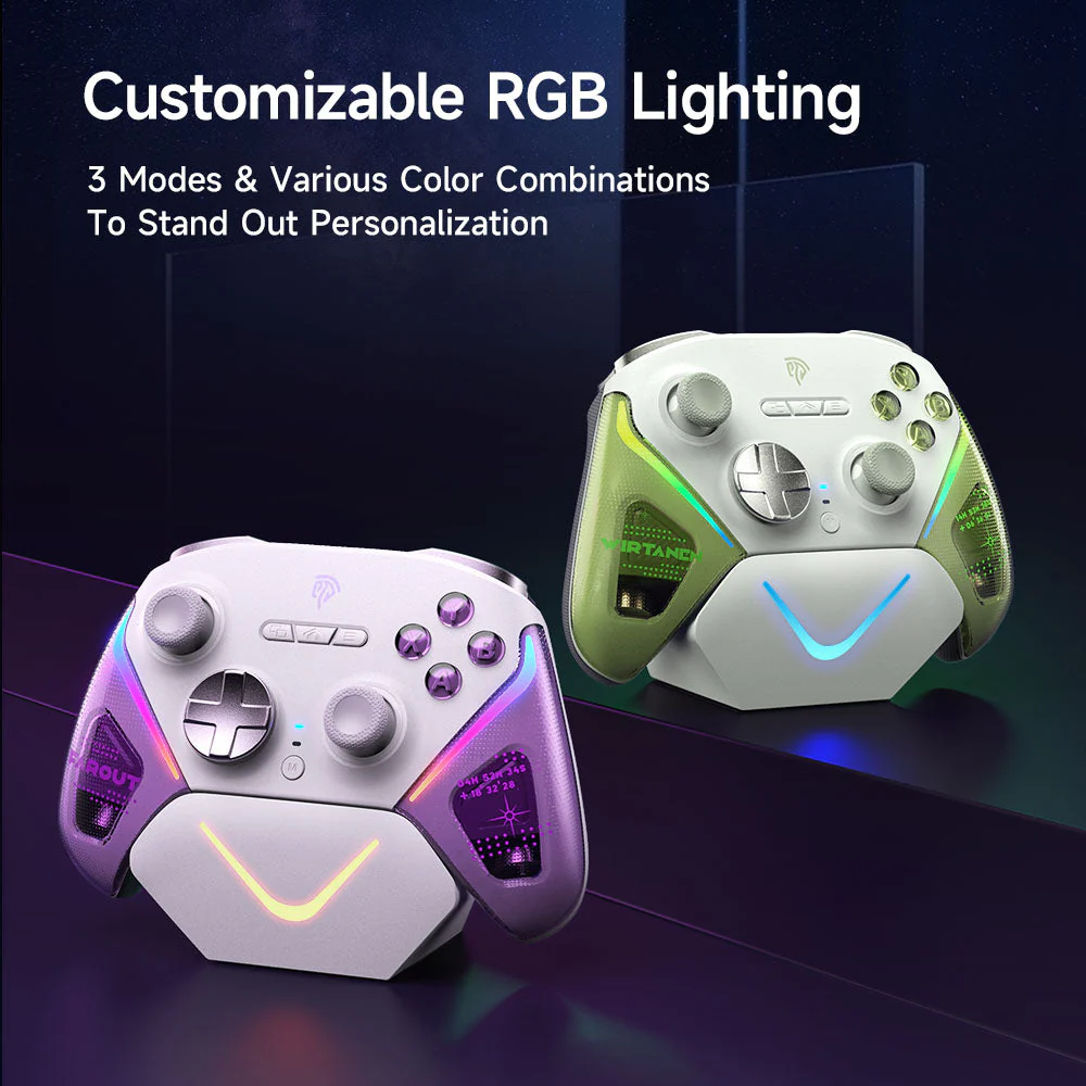 EasySMX D10 Multi-Platform Gaming Controller with TMR Sticks, Trigger Lock & Charging Dock (Farout Purple, Space Black, Wirtanen Green) - Image 11