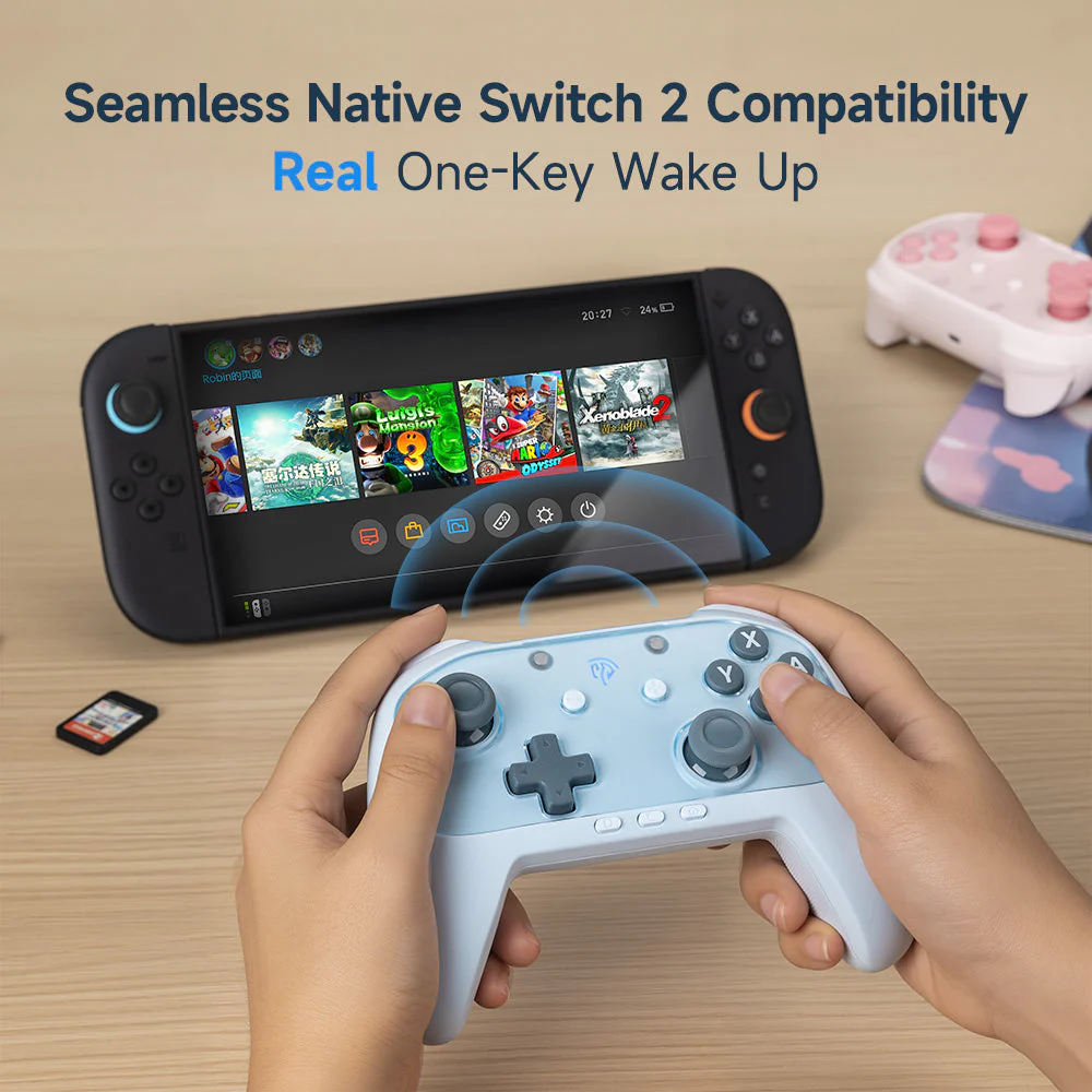 EasySMX S10 Lite Gaming Controller with Hall Effect Microswitch 9-Axis Precision for Nintendo Switch 2/PC/SteamDeck/iOS/Android (Black, Blue, Pink) - Image 2