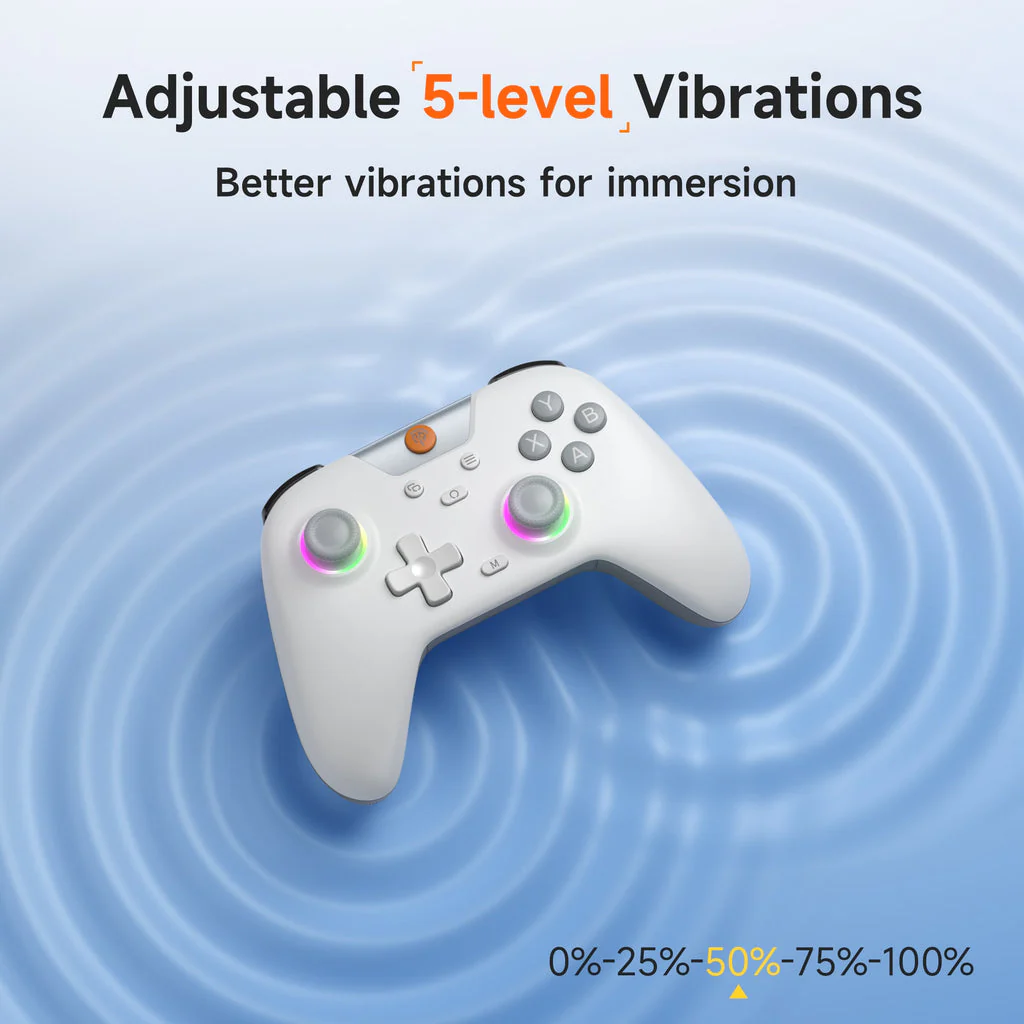 EasySMX X05 Multi-Platform Gaming Controller with Hall Effect Joystick (Black, Lime, Oyster White) - Image 7