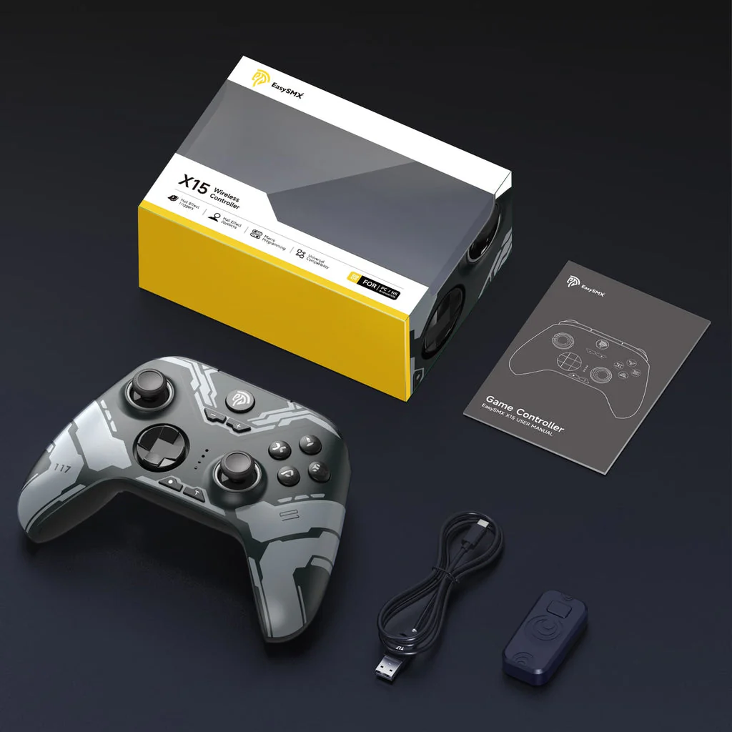 EasySMX X15 RGB Wireless Controller with Hall Trigger & Hall Joystick for PC/N-Switch/Android/iOS (Black, Wukong) (VG-C516, VG-C522) - Image 11