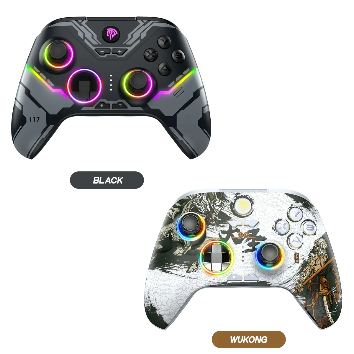 EasySMX X15 RGB Wireless Controller with Hall Trigger & Hall Joystick for PC/N-Switch/Android/iOS (Black, Wukong) (VG-C516, VG-C522) - Image 12