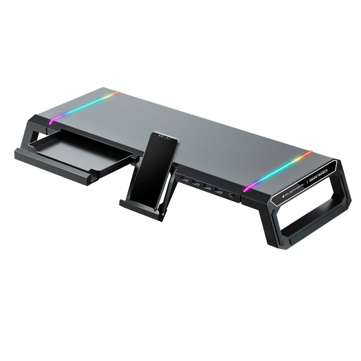 Elephant E-DS02 Multifunctional Desk/ Display Stand W/ RGB Light (E-DS02-BK)