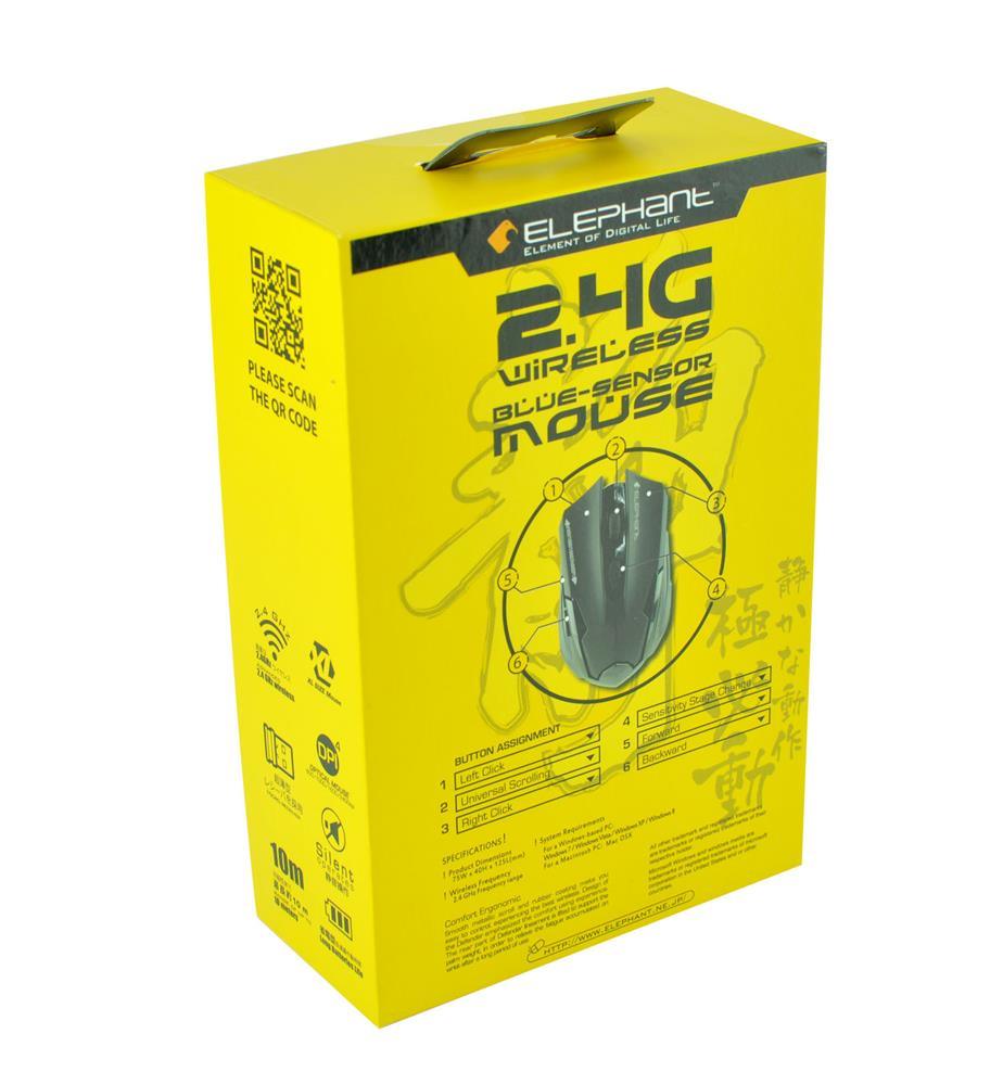 Elephant Extreme 2.4G Wireless Blue-Sensor Mouse (ELE-M519-BLACK) - Image 4