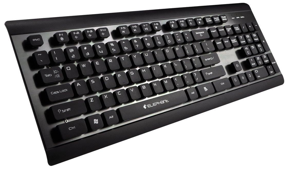 Elephant Metal Surface Wired Keyboard (KE-012-BLACK-ENG)