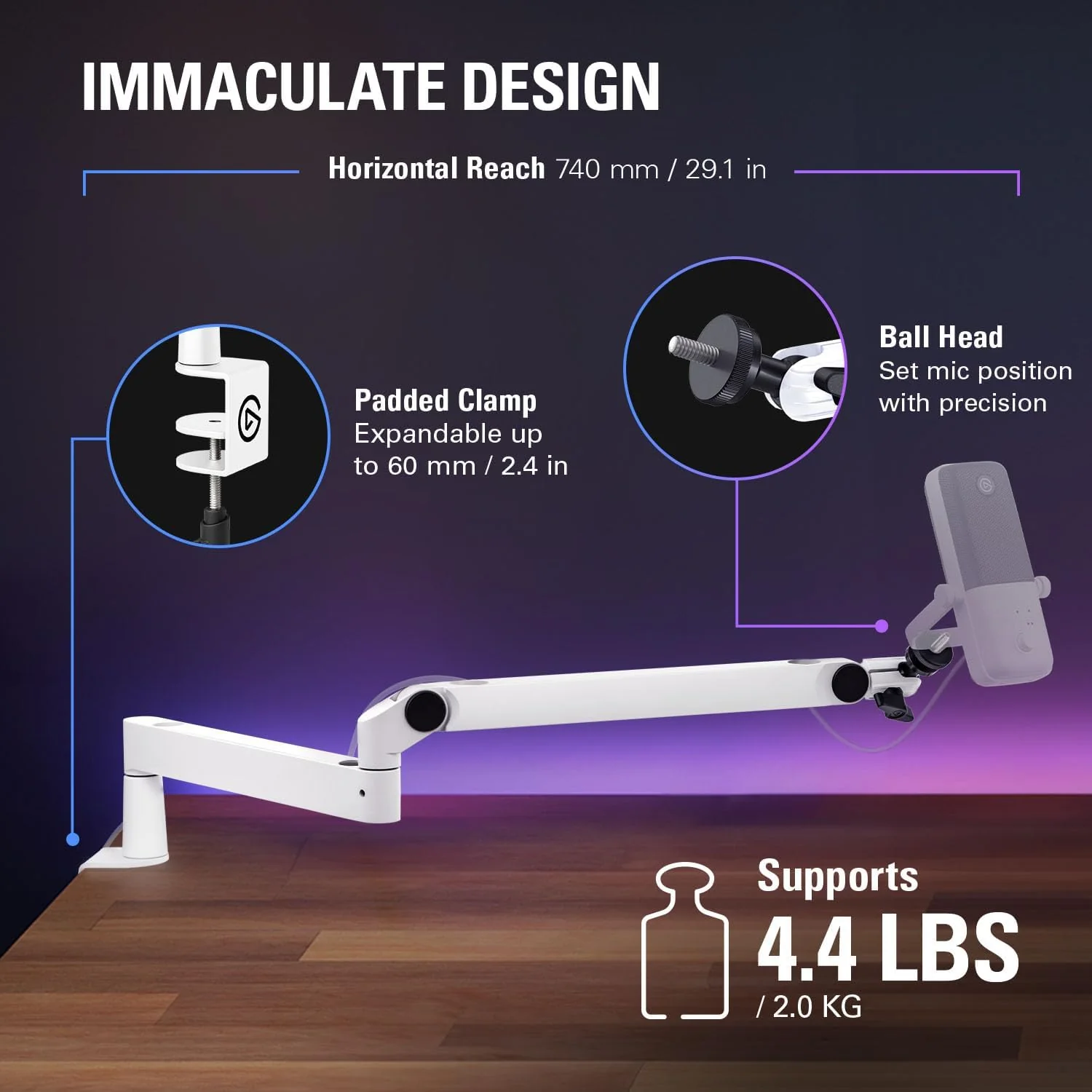 Elgato Wave Mic Arm LP (White) - Image 9