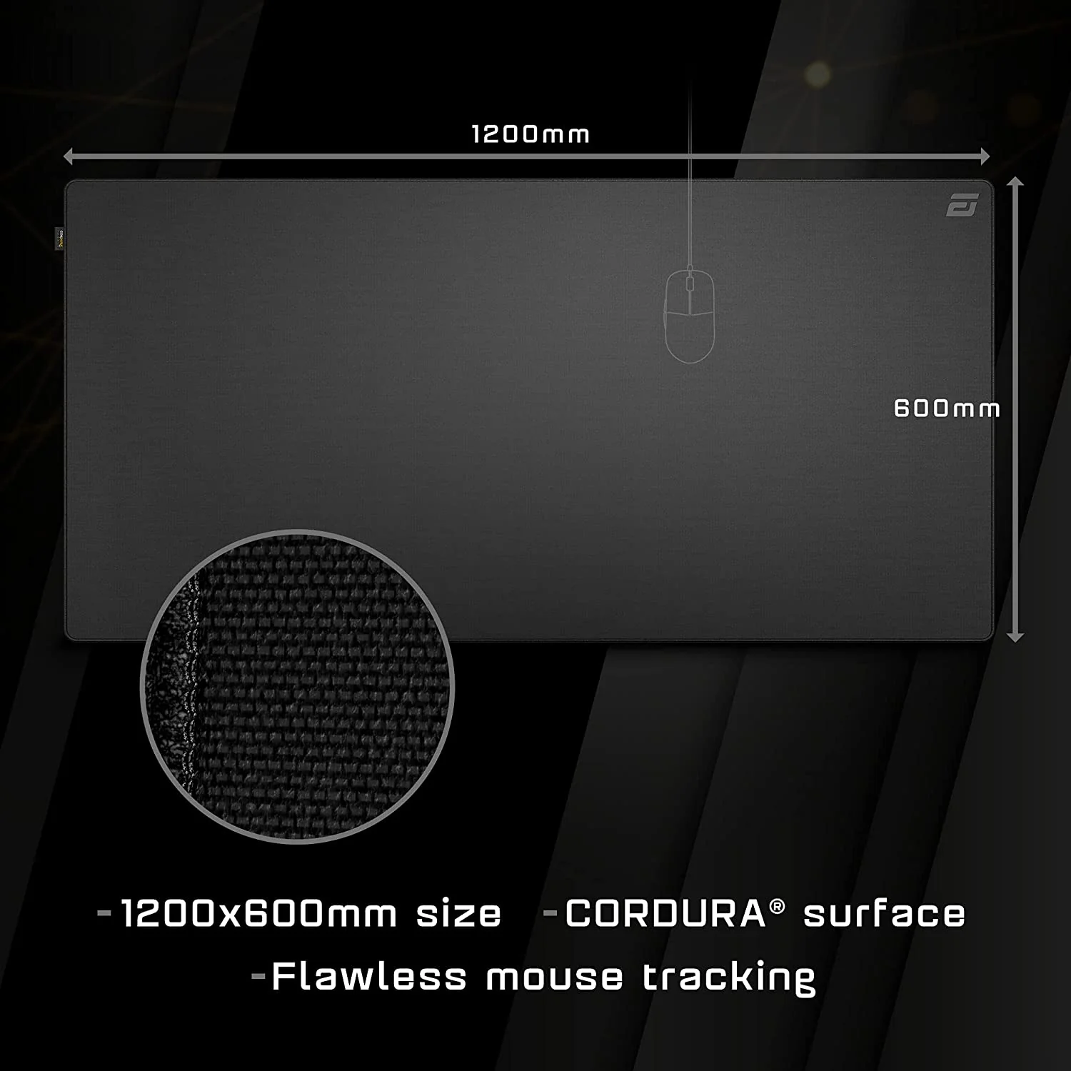 Endgame Gear MPC1200 Stealth Edition Cordura Gaming Mouse Pad (Black) - Image 5
