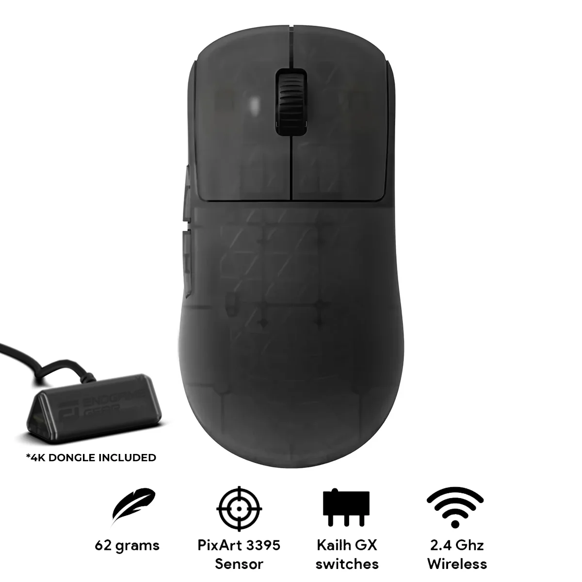 Endgame Gear OP1w 4K Wireless Gaming Mouse (Dark Frost, White Frost, Black, White) - Image 2