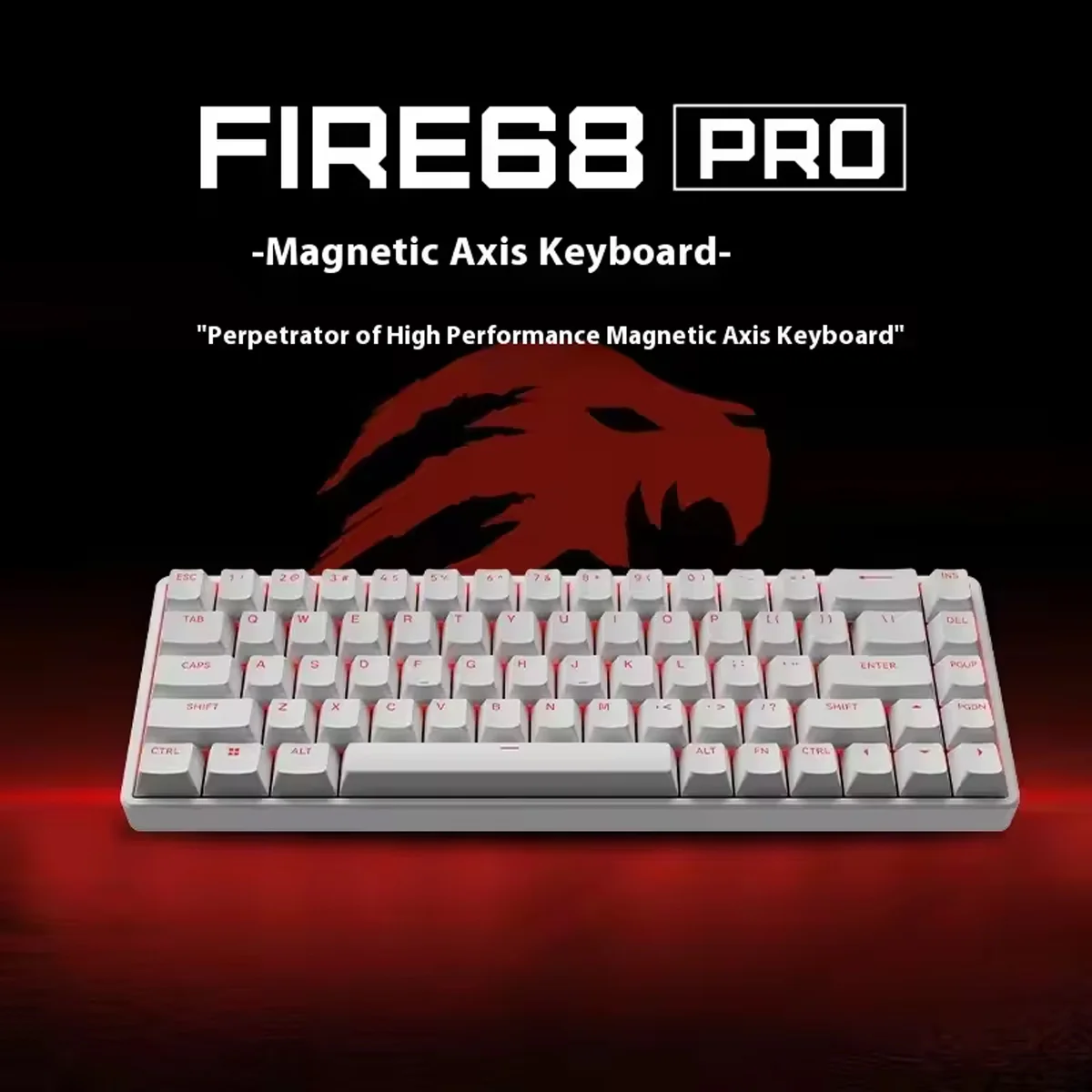 Fierce Gaming Gear Fire 68 Wired Hot-Swappable Mechanical Keyboard (White) (Gateron Double-Rail White Hall Effect Magnetic Switch) - Image 4