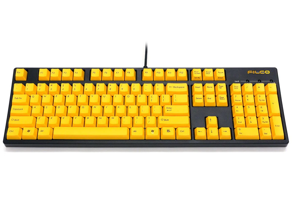 Filco Majestouch 2 Yellow Keycap Fullsize Keyboard (Blue Switch)
