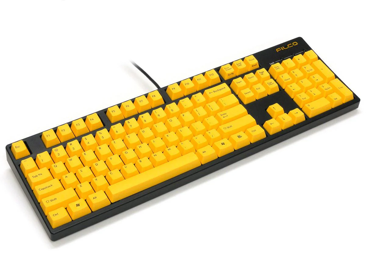 Filco Majestouch 2 Yellow Keycap Fullsize Keyboard (Blue Switch) - Image 4