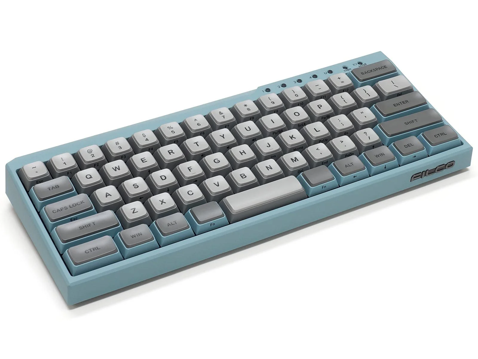 Filco Majestouch MINILA-R Convertible Double Shot PBT 63 US ASCII Mechanical Keyboard ASAGI (MX Blue Switch) (FFBTR63MC/EAG) - Image 5