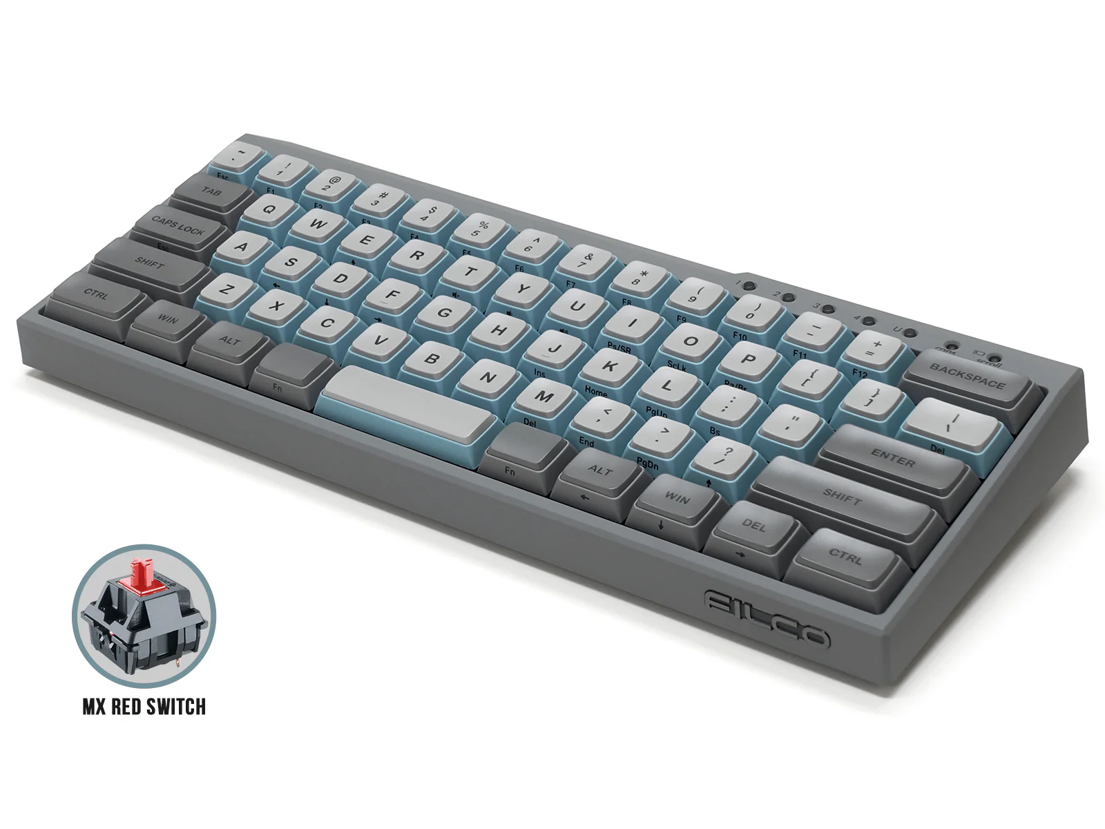 Filco Majestouch Minila-R Convertible Double Shot PBT 63 US ASCII Mechanical Keyboard Sky Gray (MX Red Switch) (FFBTR63MRL/ESG) - Image 3