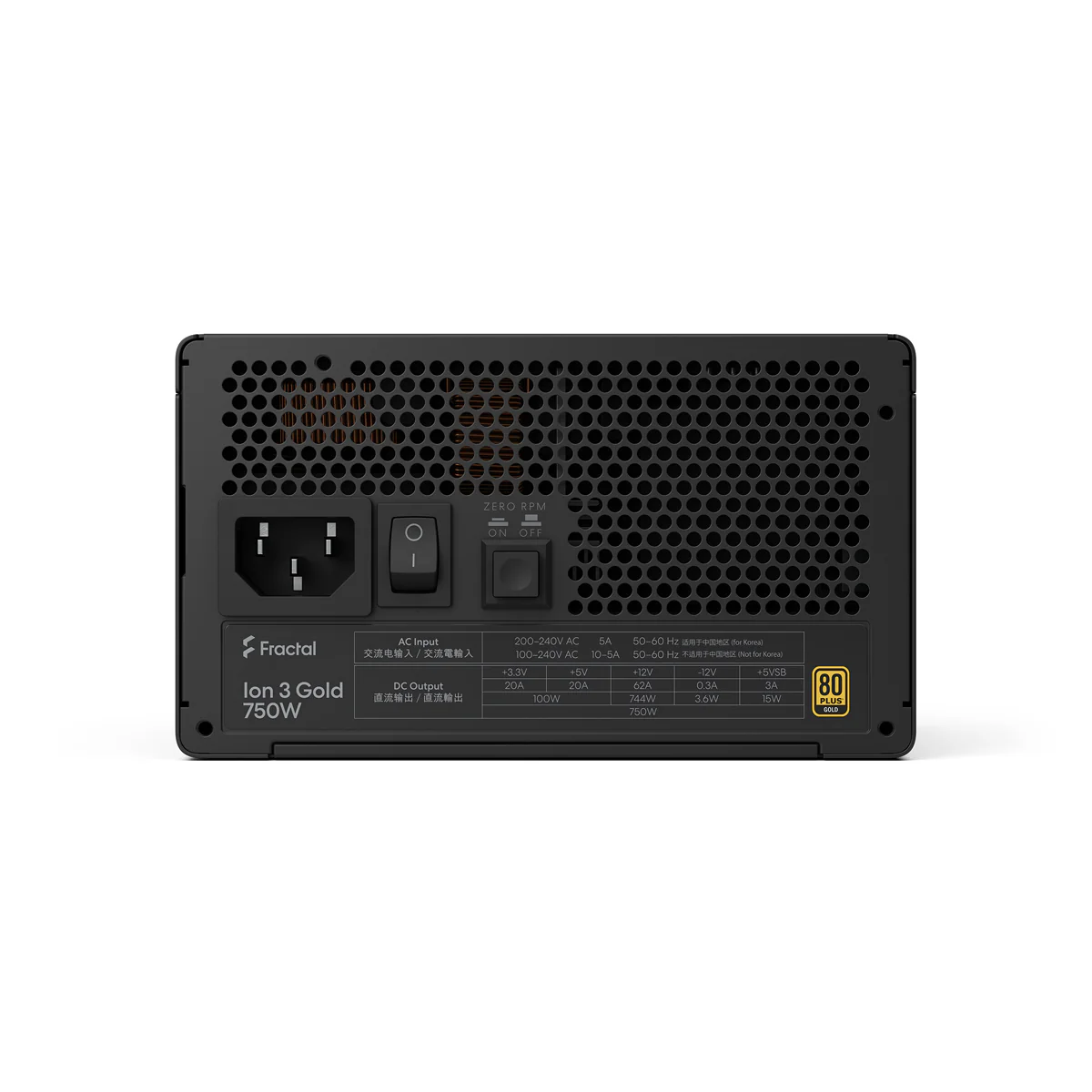 Fractal Design Ion 3 Gold 750W Fully Modular Power Supply (Black) (FD-P-IA3G-750) - Image 4