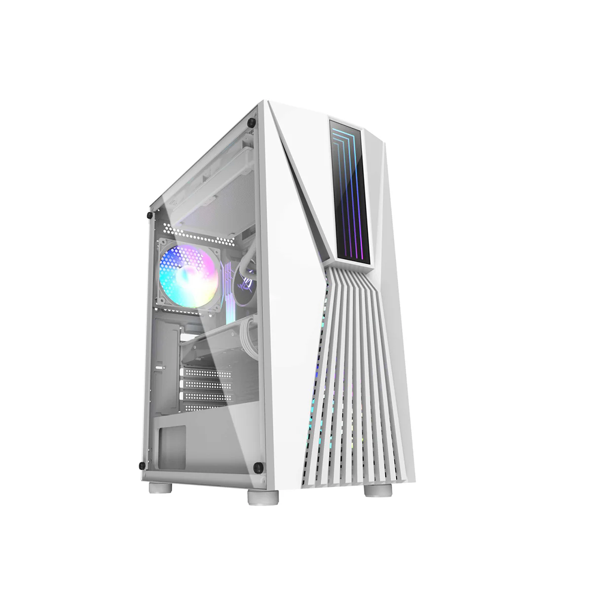 Frontier Trendsonic Vesta Tempered Glass Side ATX Gaming Case (Black, White) - Image 4