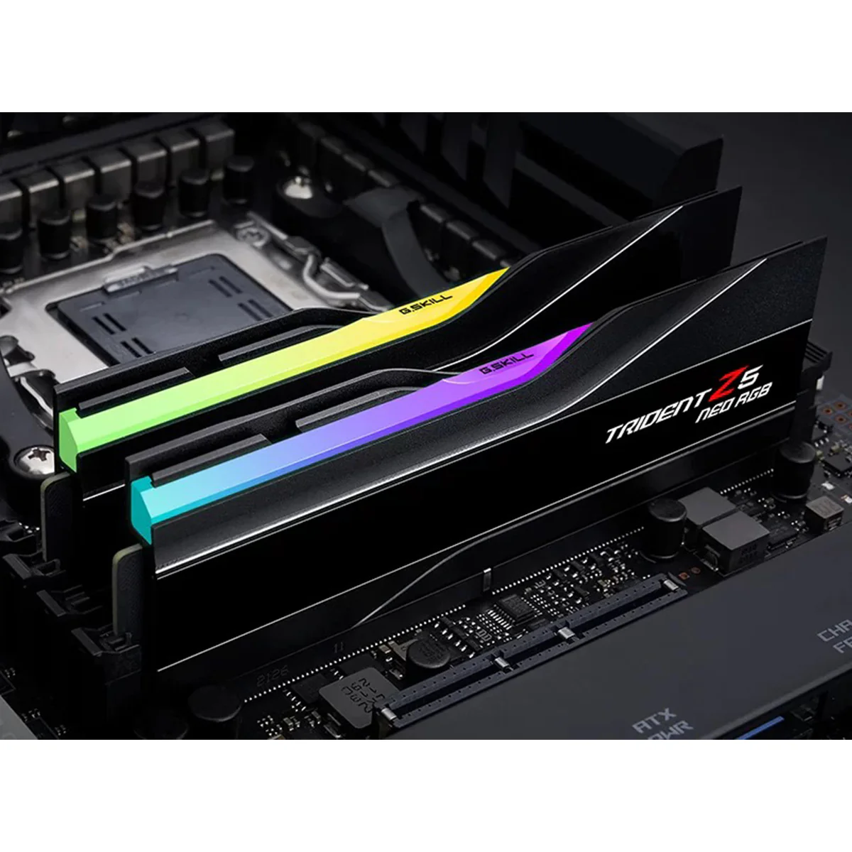 G.Skill Trident Z5 Neo RGB 64GB (2x32GB) DDR5 6000 MT/s CL30-40-40-96 1.40V AMD EXPO Desktop Memory (Matte Black) (F5-6000J3040G32GX2-TZ5NR) - Image 4
