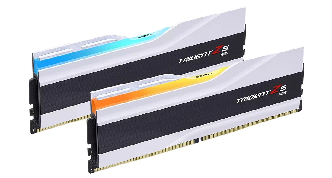 G.Skill Trident Z5 RGB 64GB (2X32GB) DDR5 Intel XMP 6400MHZ CL32-39-39-102 1.40V Desktop Memory (Matte White) (F5-6400J3239G32GX2-TZ5RW)