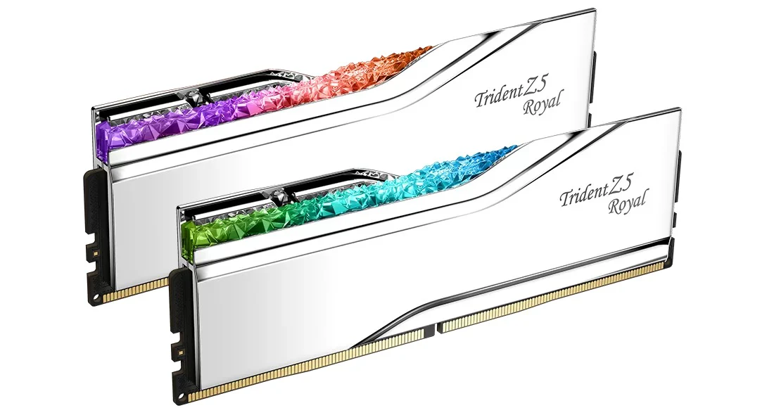 G. Skill Trident Z5 Royal 32GB (2x16GB) DDR5 6400MHz CL32-39-39-102 1.40V Intel Xmp Desktop Memory (Silver) (F5-6400J3239G16GX2-TR5S) - Image 3
