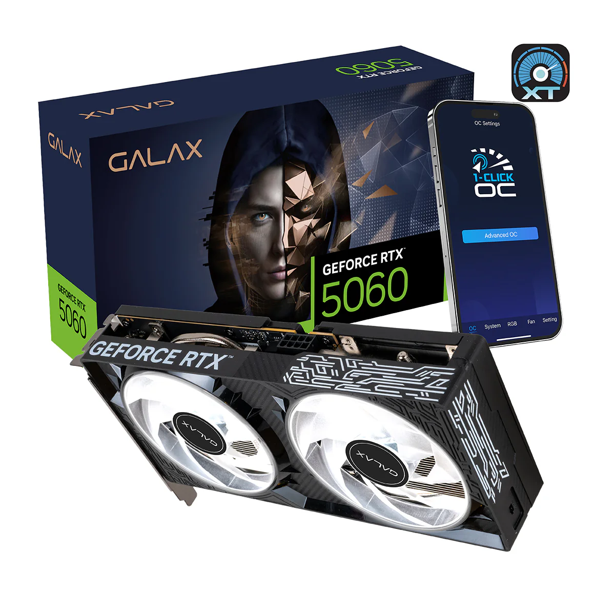 Galax GeForce RTX 5060 1-Click OC V2 8GB GDDR7 Gaming Graphics Card (Black) (56NSN8MDDXBO) - Image 10