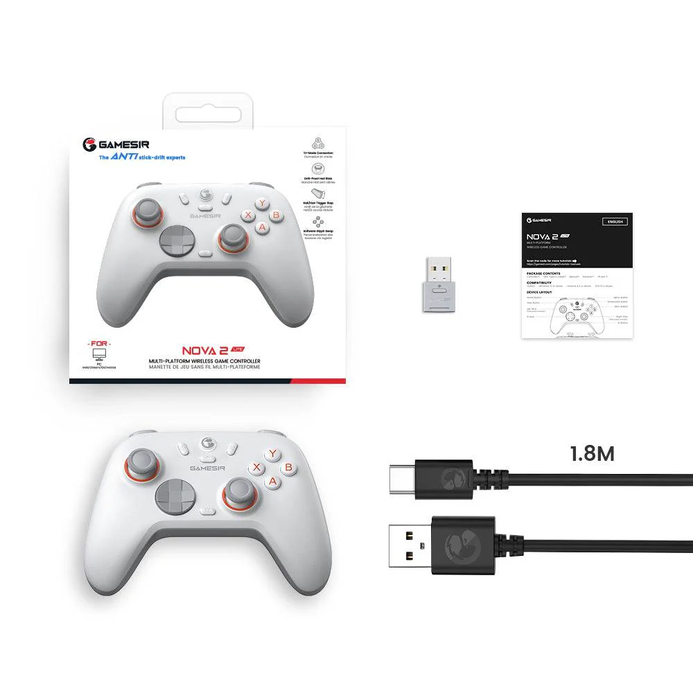 GameSir Nova 2 Lite Multiplatform Wireless Game Controller (Midnight Gray, Luminous White) - Image 13