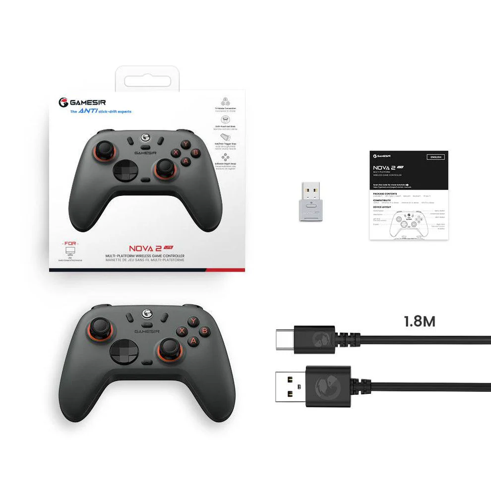 GameSir Nova 2 Lite Multiplatform Wireless Game Controller (Midnight Gray, Luminous White) - Image 7