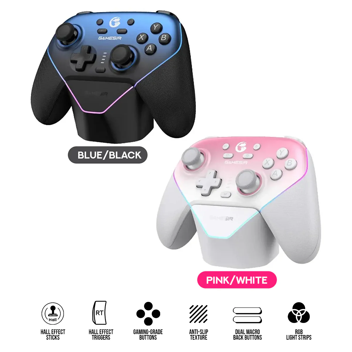 Gamesir T4n Pro Super Nova Multi-Platform Wireless Game Controller (Blue/Black, Pink/White)