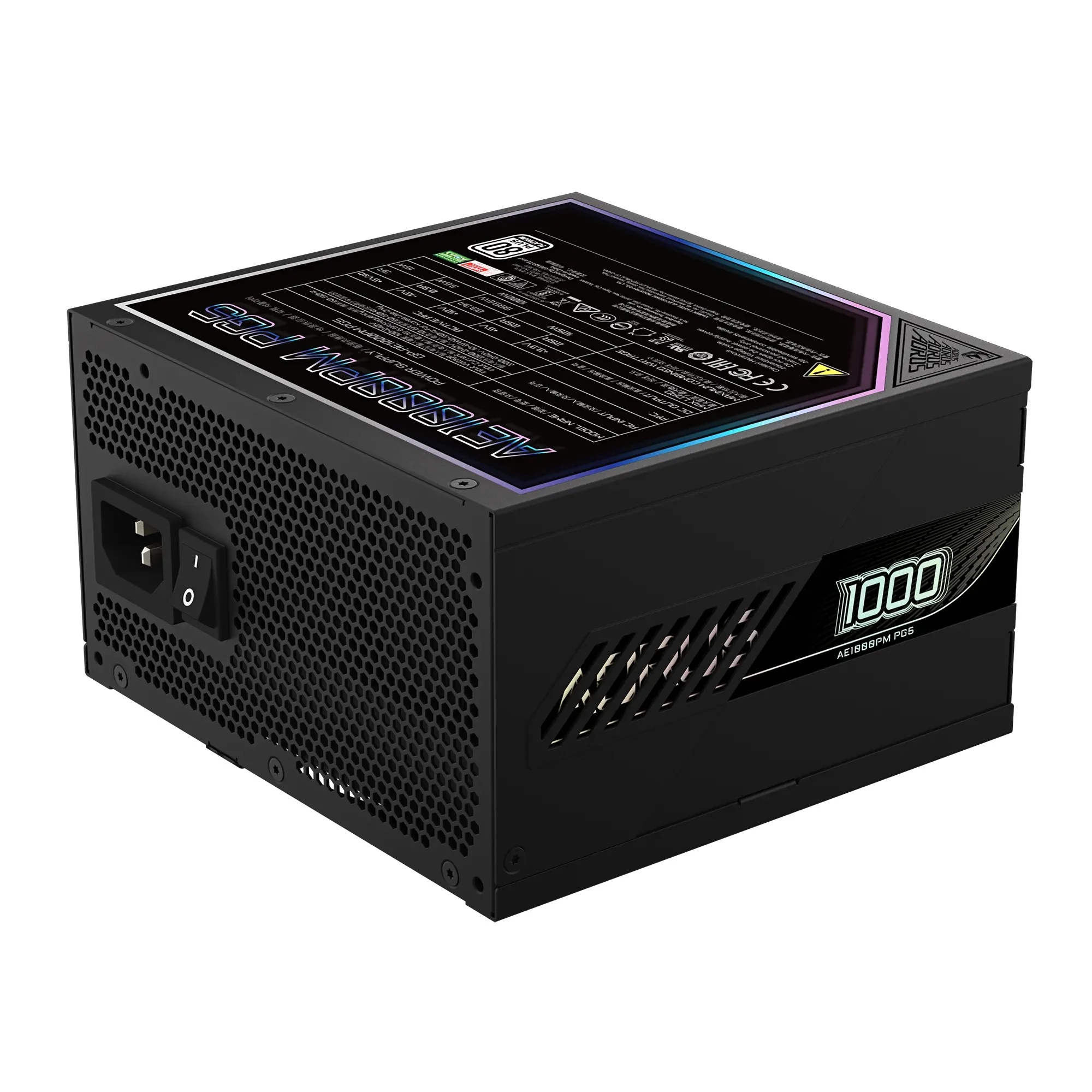 Gigabyte Aorus Elite P1000W 80+ Platinum PG5 PCIe 5.0 Modular Power Supply (Black) - Image 2