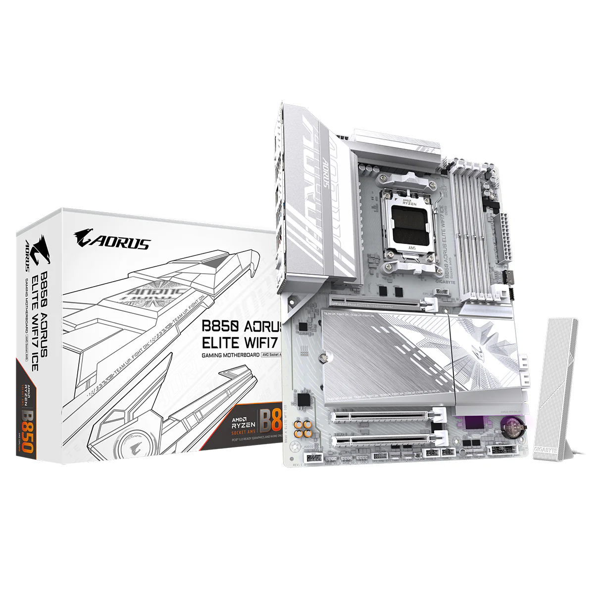 Gigabyte B850 Aorus Elite WiFi7 Ice AMD AM5 DDR5 Gaming Motherboard - Image 5