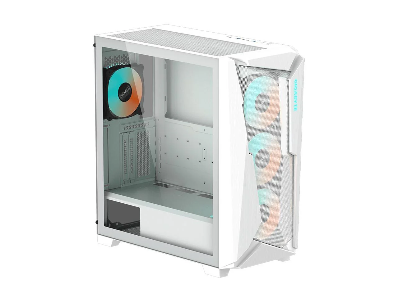 Gigabyte C301 Tempered Glass RGB ATX Mid-Tower PC Case - White (GB-C301GW) - Image 2