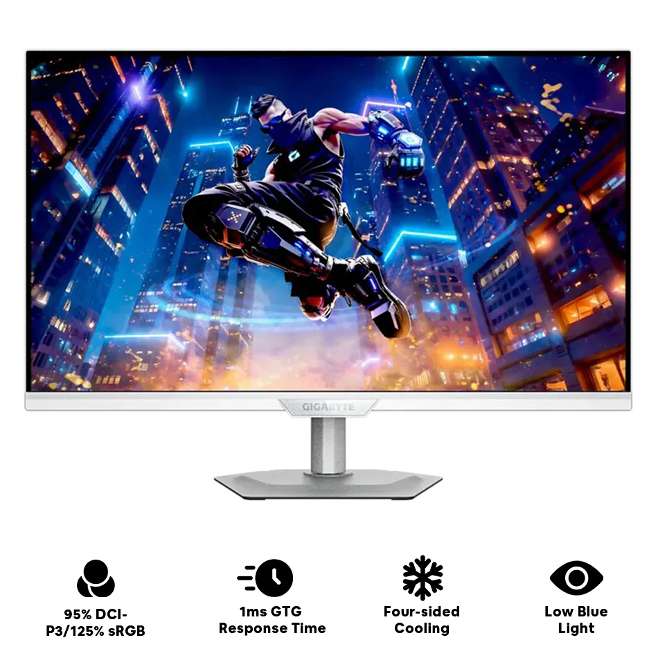 Gigabyte M27UP Ice 27" UHD (3840x2160) 160Hz 1ms GTG SS IPS Edge Gaming Monitor with Tilt / Swivel / Pivot / Height Adjustment
