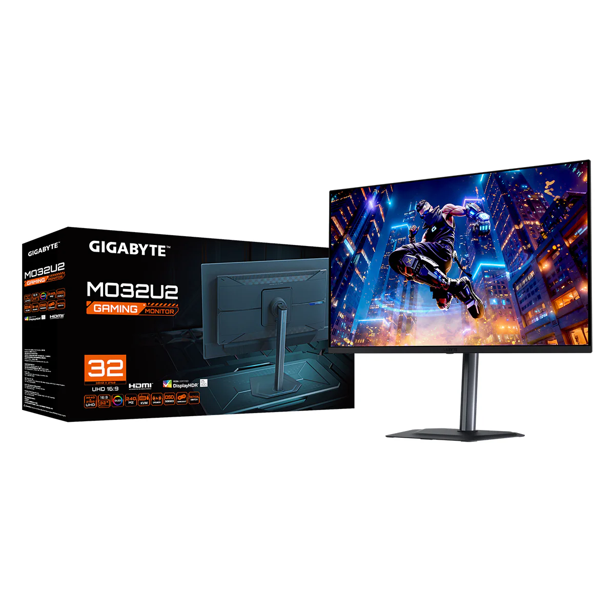 Gigabyte MO32U2 OLED 31.5" UHD (3840x2160) 240Hz 0.03ms GTG QD-OLED Gaming Monitor with Tilt, Height, Pivot & Swivel Adjustment - Image 8