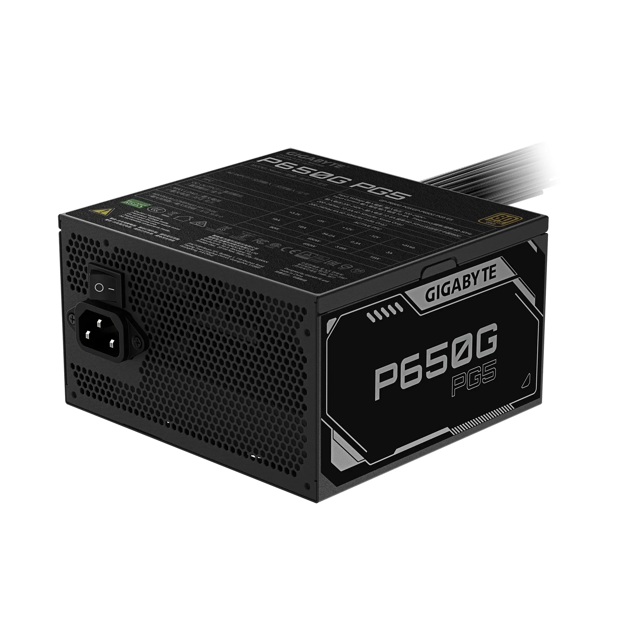 Gigabyte P650G PG5 650W 80+ Gold PCIe Gen 5.1 ATX 3.1 Power Supply - Image 2