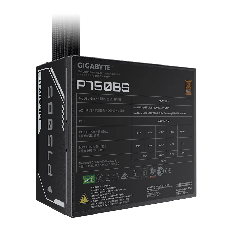 Gigabyte P750BS 750W 80+ Bronze Power Supply (GP-P750BS) - Image 4
