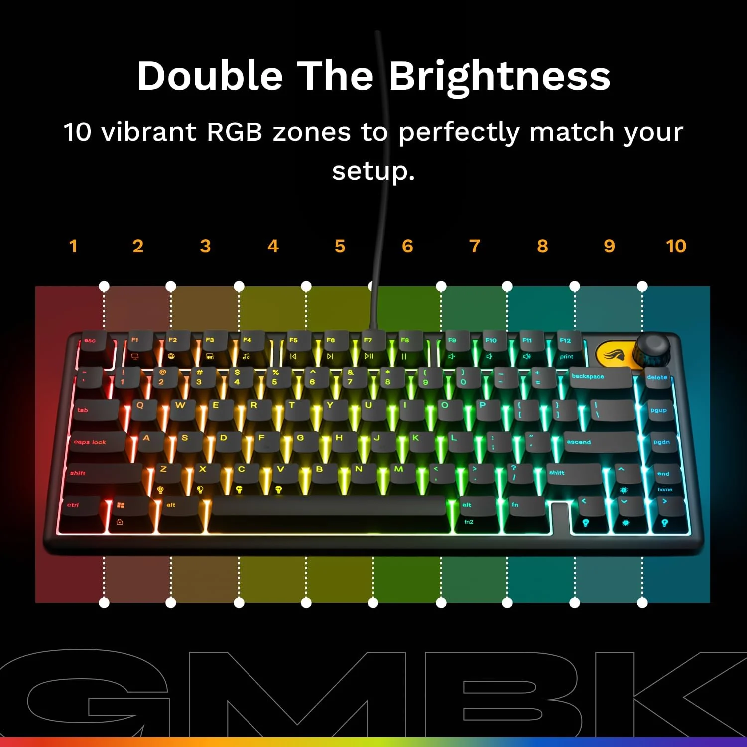 Glorious GMBK 75% Customizable RGB Wired Gaming Keyboard (Black) (GLO-GMBK75-BLK-US) - Image 5