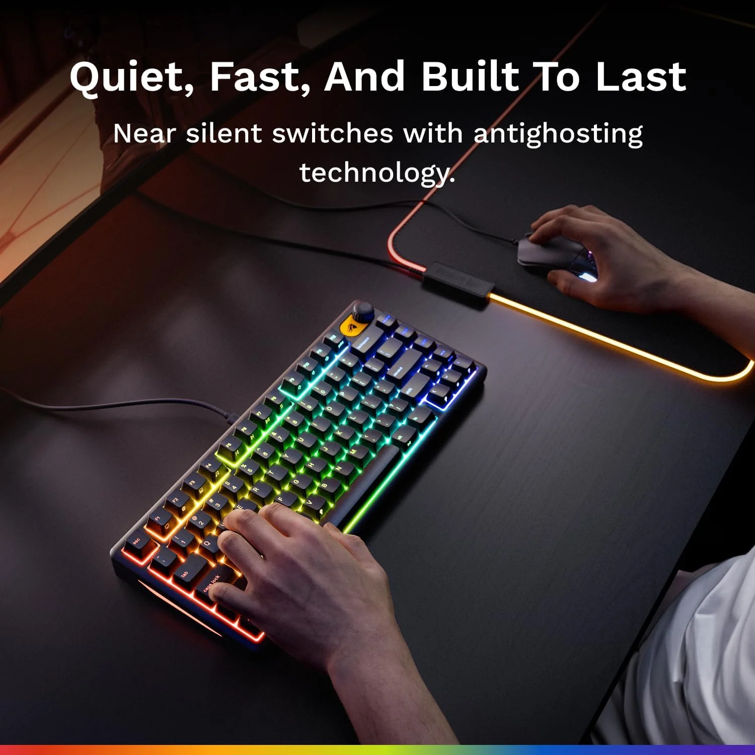 Glorious GMBK 75% Customizable RGB Wired Gaming Keyboard (Black) (GLO-GMBK75-BLK-US) - Image 7