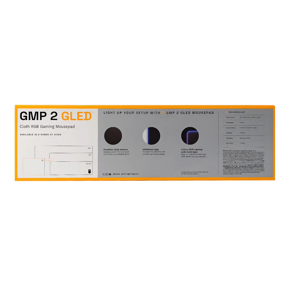 Glorious GMP 2 GLED RGB Cloth Gaming Mousepad - Black (XL, XXL, 3XL, Large Extended, XL Extended) - Image 11
