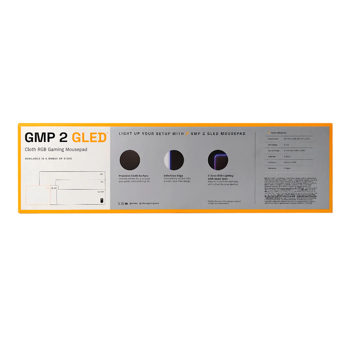 Glorious GMP 2 GLED RGB Cloth Gaming Mousepad - Black (XL, XXL, 3XL, Large Extended, XL Extended) - Image 16
