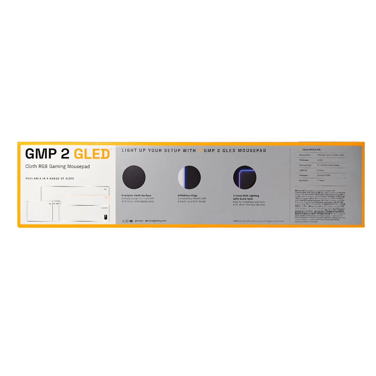 Glorious GMP 2 GLED RGB Cloth Gaming Mousepad - Black (XL, XXL, 3XL, Large Extended, XL Extended) - Image 21