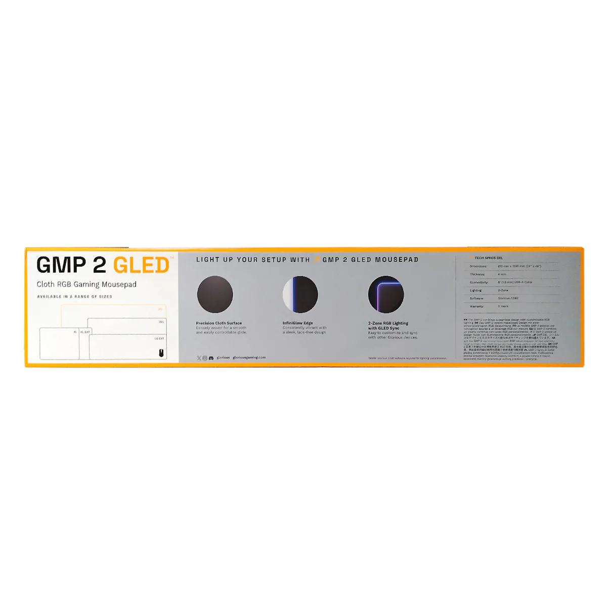 Glorious GMP 2 GLED RGB Cloth Gaming Mousepad - Black (XL, XXL, 3XL, Large Extended, XL Extended) - Image 26