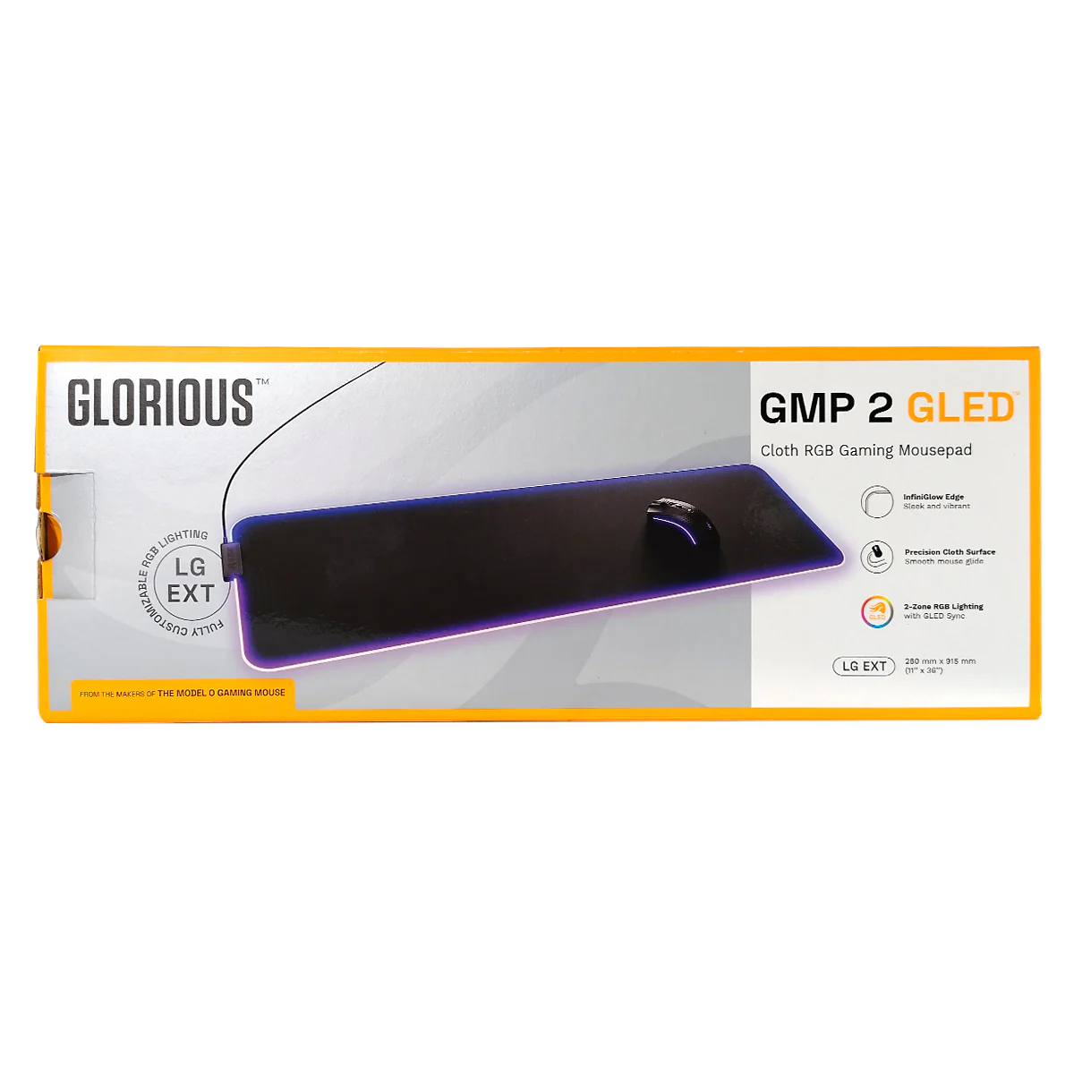 Glorious GMP 2 GLED RGB Cloth Gaming Mousepad - Black (XL, XXL, 3XL, Large Extended, XL Extended) - Image 4