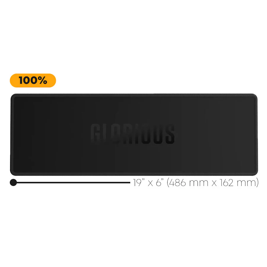 Glorious Keyboard Mat Stitched (Black) (100% , 65%) - Image 2
