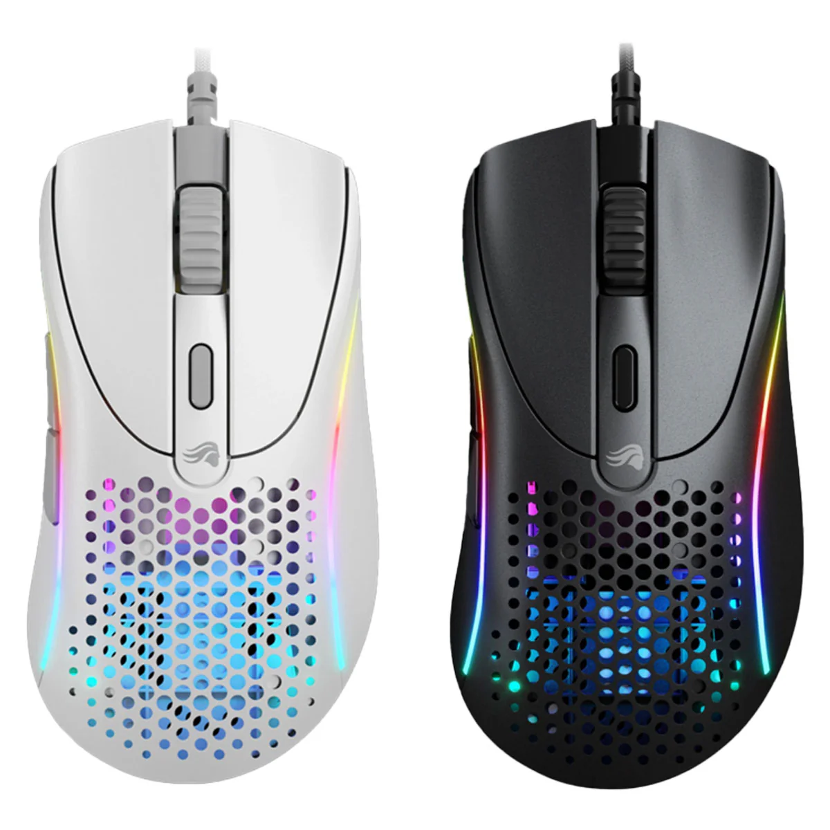 Glorious Model D 2 RGB Wired Ultralight Ergonomic Gaming Mouse (Matte Black, Matte White)