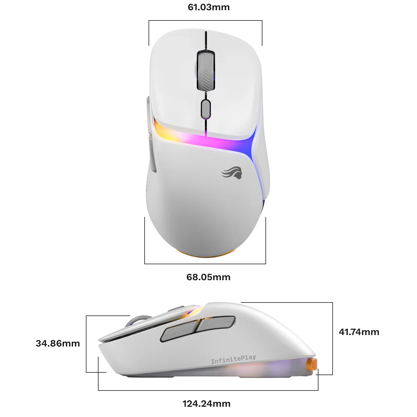 Glorious Model D3 8K Polling Ultralight RGB Wireless Gaming Mouse (White) (GLO-D3-WL-WHT) - Image 8