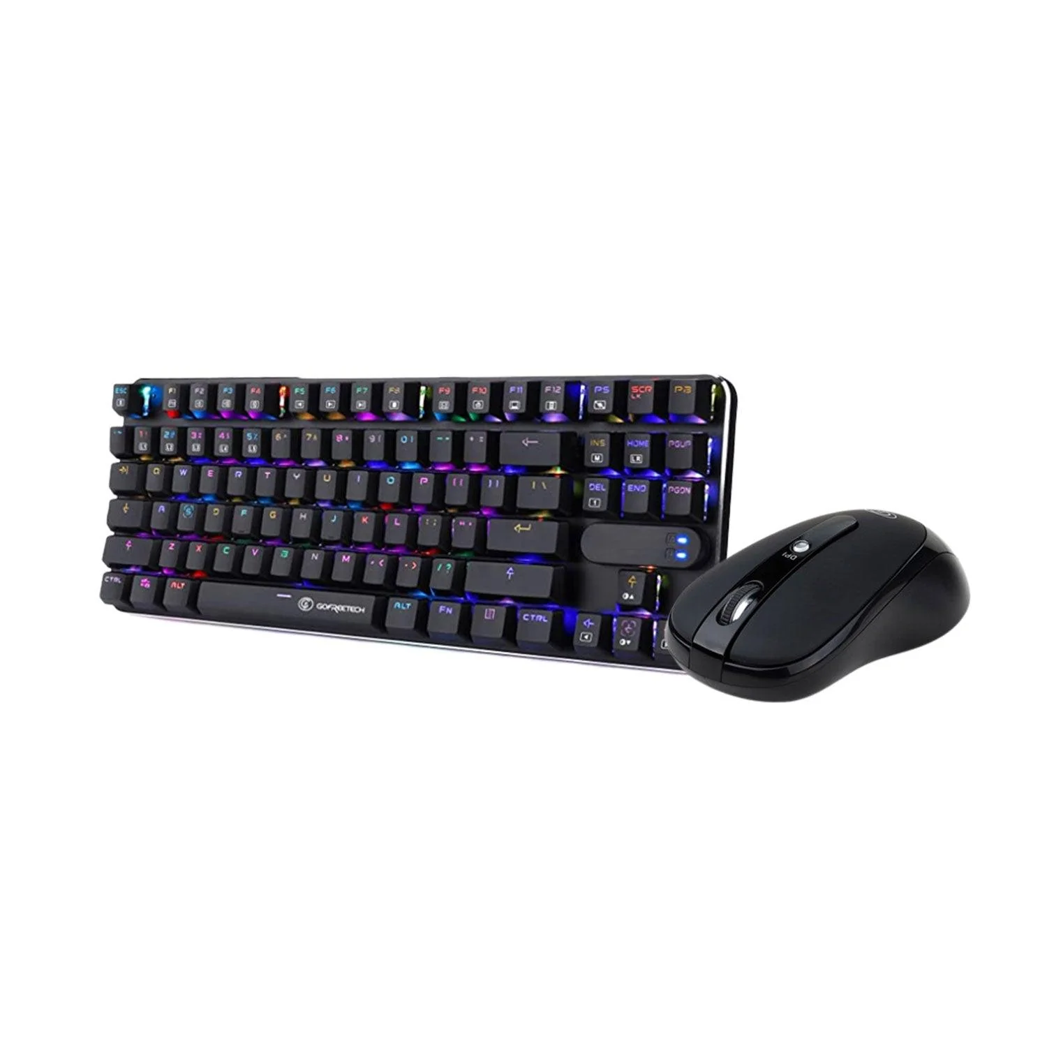 Gofreetech MK600 87-KEYS RGB Mechanical Gaming Keyboard (Brown Switch) + GFT M006 Wireless Optical Mouse Bundle