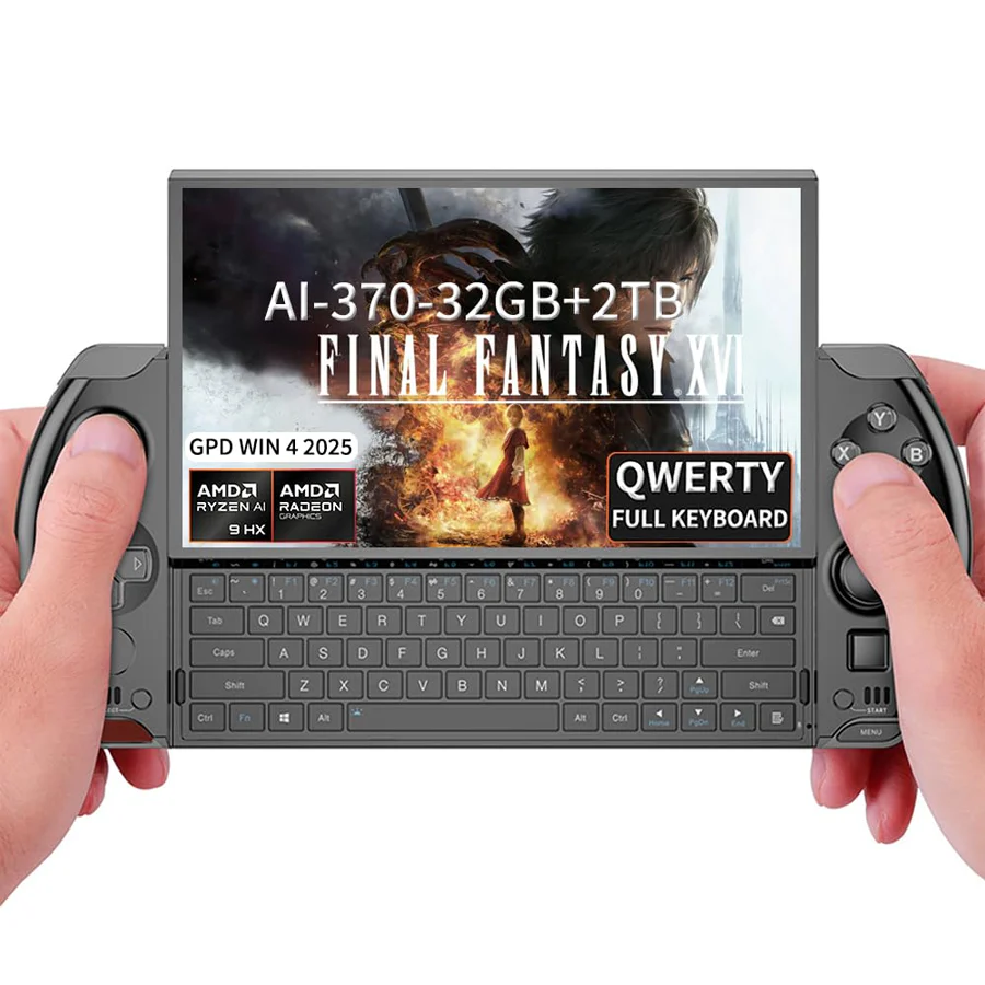 GPD Win 4 2025 AMD Ryzen AI 9 HX 370 6" (1920x1080) 32GB RAM LPDDR5X-7500MT/S 2TB SSD AMD Radeon 890M Graphics (RDNA3.5) Windows 11 Handheld Gaming PC Console (Black) - Image 7