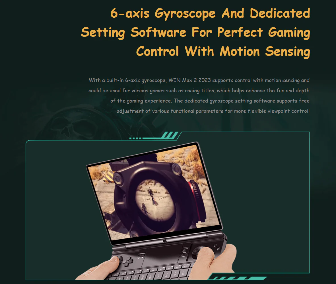 GPD Win Max 2 2023 AMD Ryzen 7 7840U 10.1" WQXGA QHD+ (2560x1600) IPS 64GB RAM LPDDR5X-7500MT/S 2TB SSD AMD Radeon 780M Graphics (RDNA3) Windows 11 Handheld Gaming PC + Win Max 2 Protection Case - Image 15