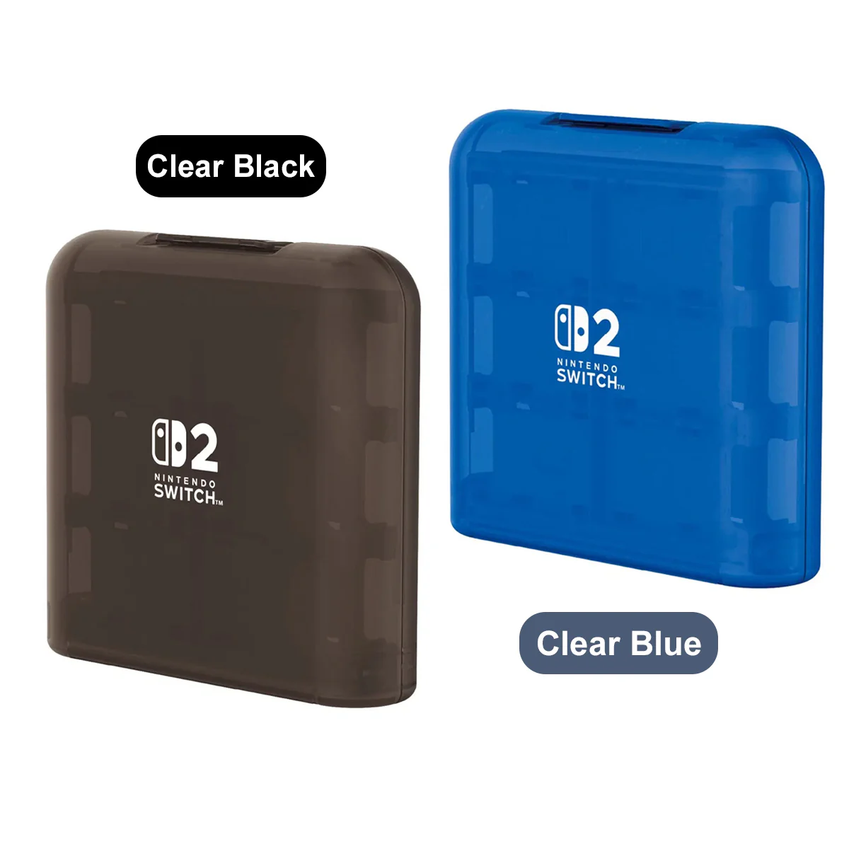 Hori Game Card Case 24 for Nintendo Switch 2 (Clear Black, Clear Blue) (NSX-009A, NSX-070A)