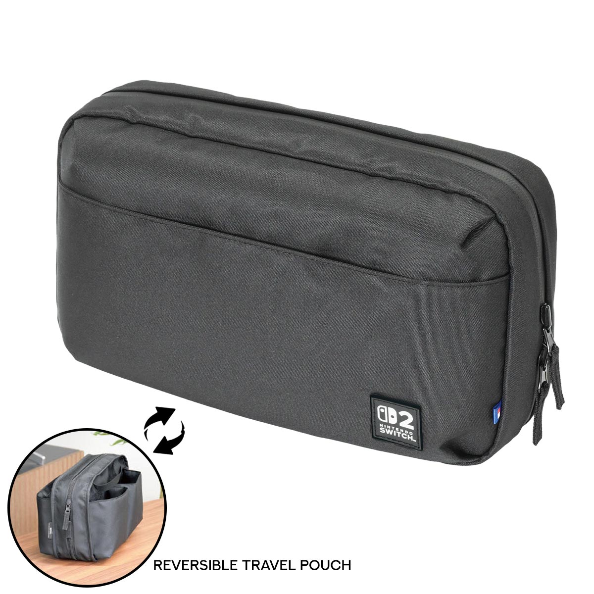 Hori Reversable Travel Pouch Nintendo Switch 2 (Black, Grey/Royal Blue, White/ Yellow) - Image 4